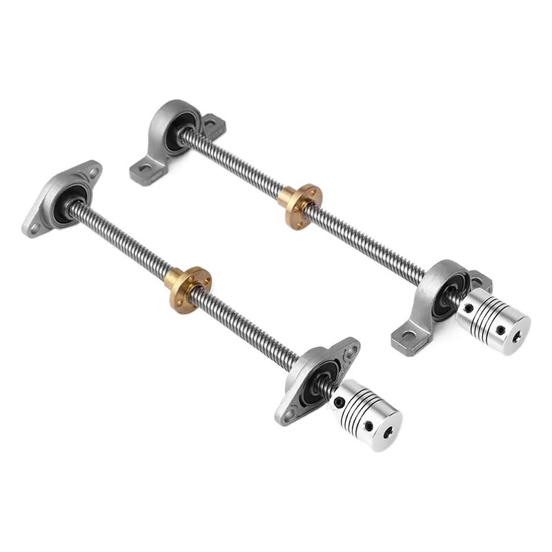 Комплект винтовых стержней линейное движение подшипник скользящего стола стальной вертикальный горизонтальный седло с гайкой T8 направляющий слайдер из нержавеющей стали с ЧПУ