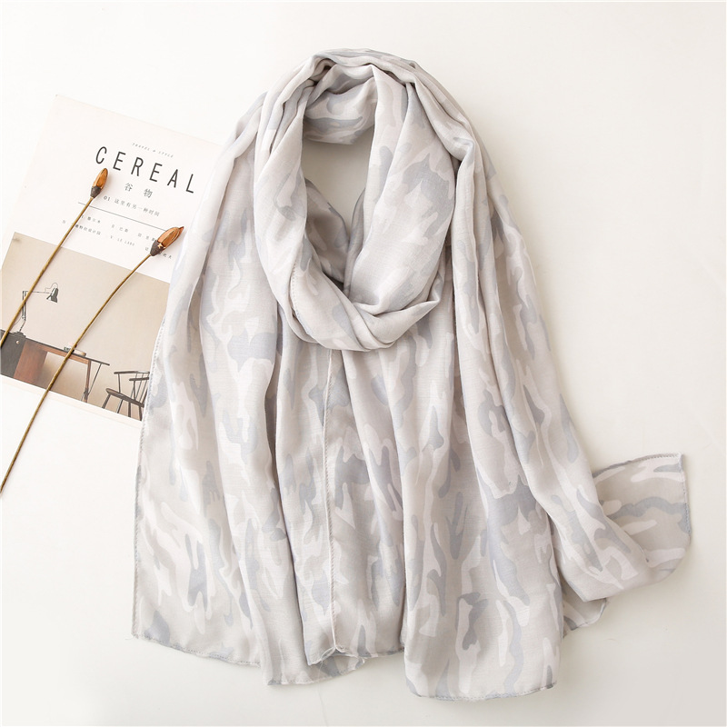 Wholesale Autumn Thin Gradual Camouflage Curling Gauze Beach Scarf Nihaojewelry display picture 7