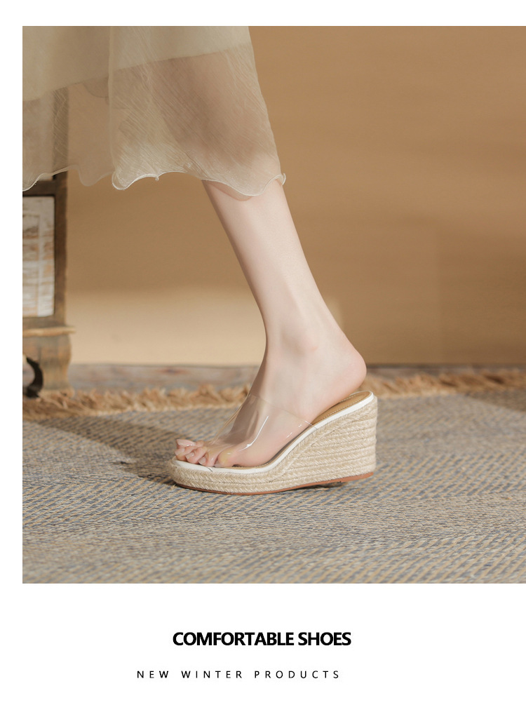 Sandal cao gót nữ đế xuồng bít mũi hở ngón, gót 9 cm, phong cách mới 2026 — màu trắng chi tiết 9