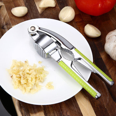 Upgraded Multifunctional Zinc Alloy Garlic Press Household Garlic Beating Garlic Stir Garlic Mashed Garlic Artifact Kitchen Supplies
