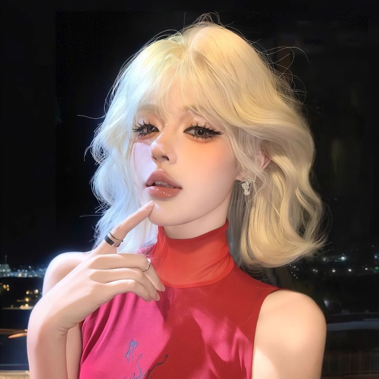 Short Hair Wig Full Head Cover for Women White Golden Natural Daily Artificial Hair Atmosphere Air Bangs Egg Curly Hair Cover Short Hair Wig Full Head Cover for Women White Golden Natural Daily Artificial Hair Atmosphere Air Bangs Egg Curly Hair Cover