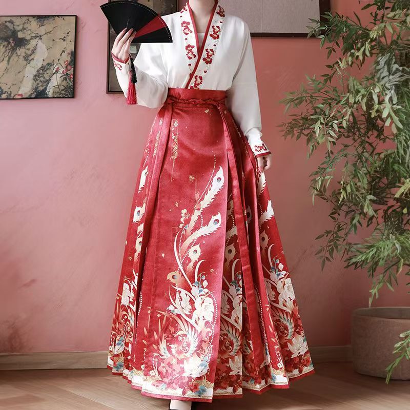 Horse Face Dress Hanfu Summer suit dress Women's High-end Toasting Dress Wedding Engagement Daily Classical New Chinese Style