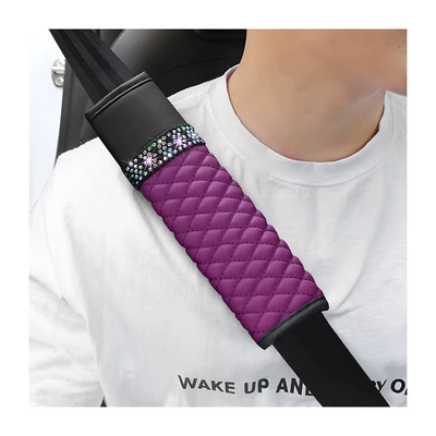 Rhinestone Four-Season Universal Protective – Seat belt shoulder pad - purple-2265