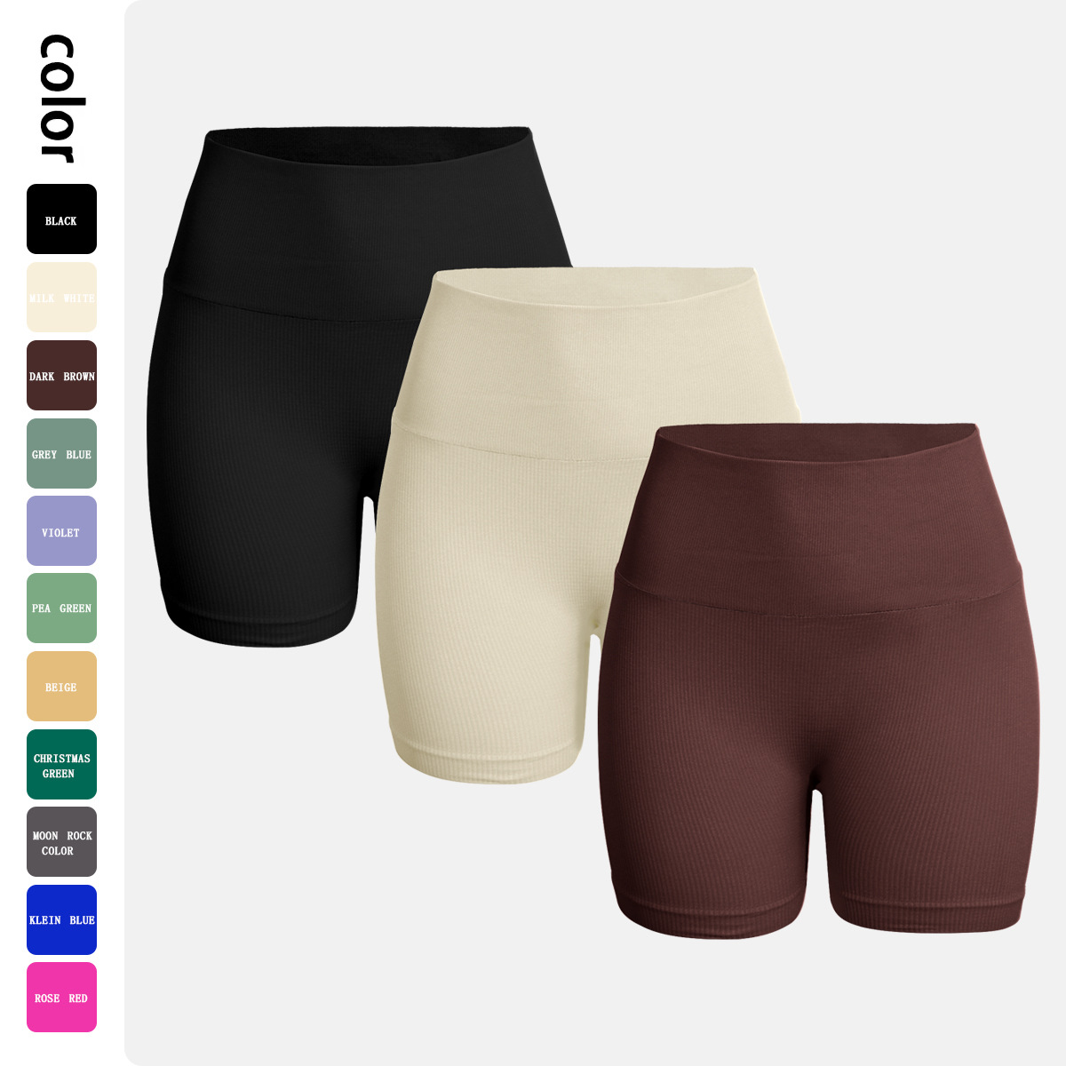 Pantalones cortos de melocotón roscados transfronterizos europeos y americanos, pantalones de tres puntos de yoga de cadera, pantalones deportivos delgados súper elásticos para correr