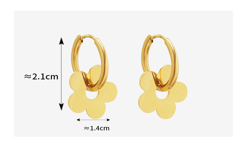 cute flower earrings stainless steel plated 18K real gold ear buckle wholesalepicture2