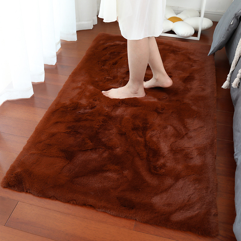 Car Carpet — 简哆哆 Fur Rug Bedroom - caramel-3cm-faux-rabbit-fur-5080cm