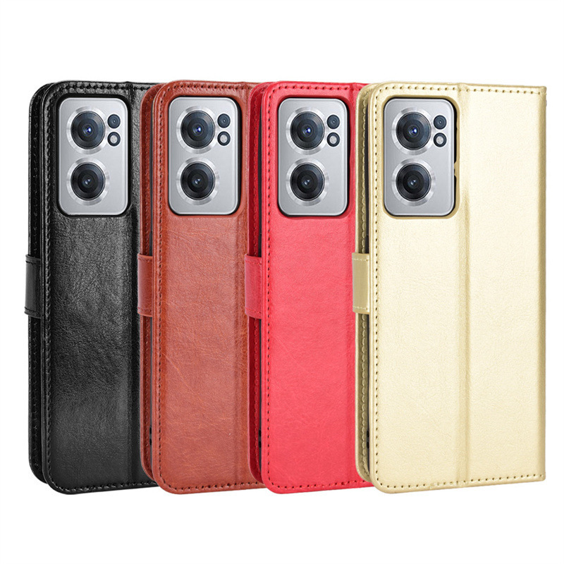 For one plus Nord CE 2 phone case OnePlus Nord CE2 5G phone leather case flip Crazy Horse pattern