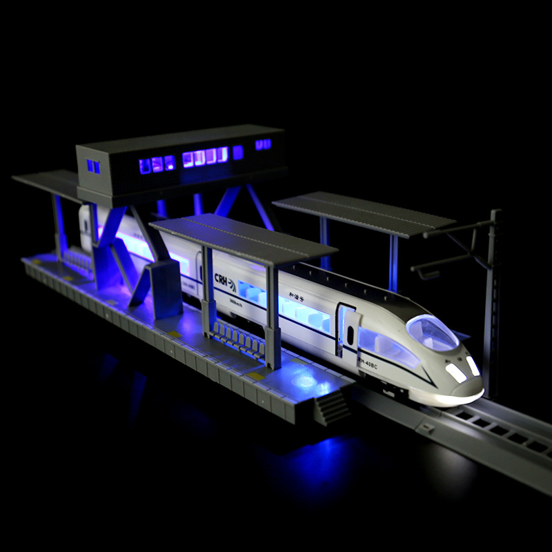 Train Track Platform Artificial Set Toy Wire Pole Emu Road Rail Tianqiao Luminous Assembly and Inserting
