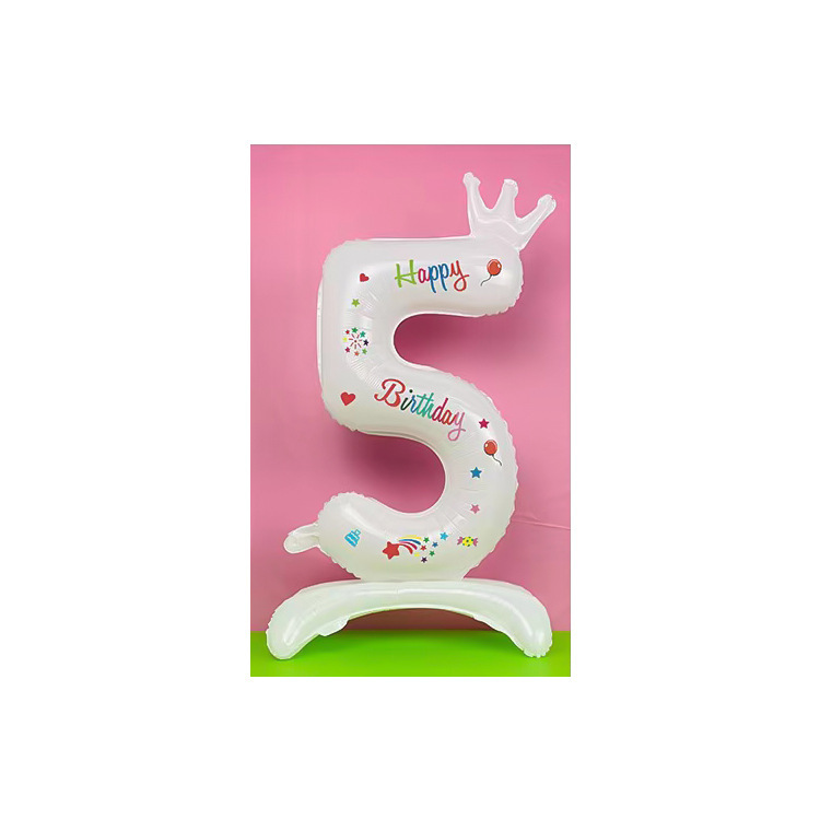 32寸白色印花站立皇冠数字5