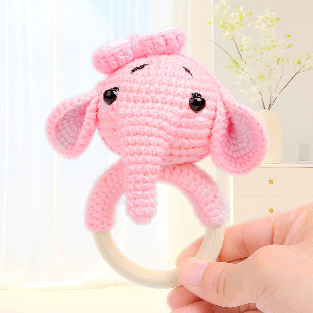 Juguetes para mascotas tejidos a mano transfronterizos agitando aguja sonora para apaciguar perros pueden morder muñecas de punto de gato