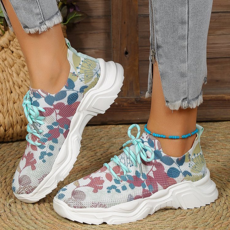 Women's Casual Colorful Floral Round Toe Sports Shoes display picture 18