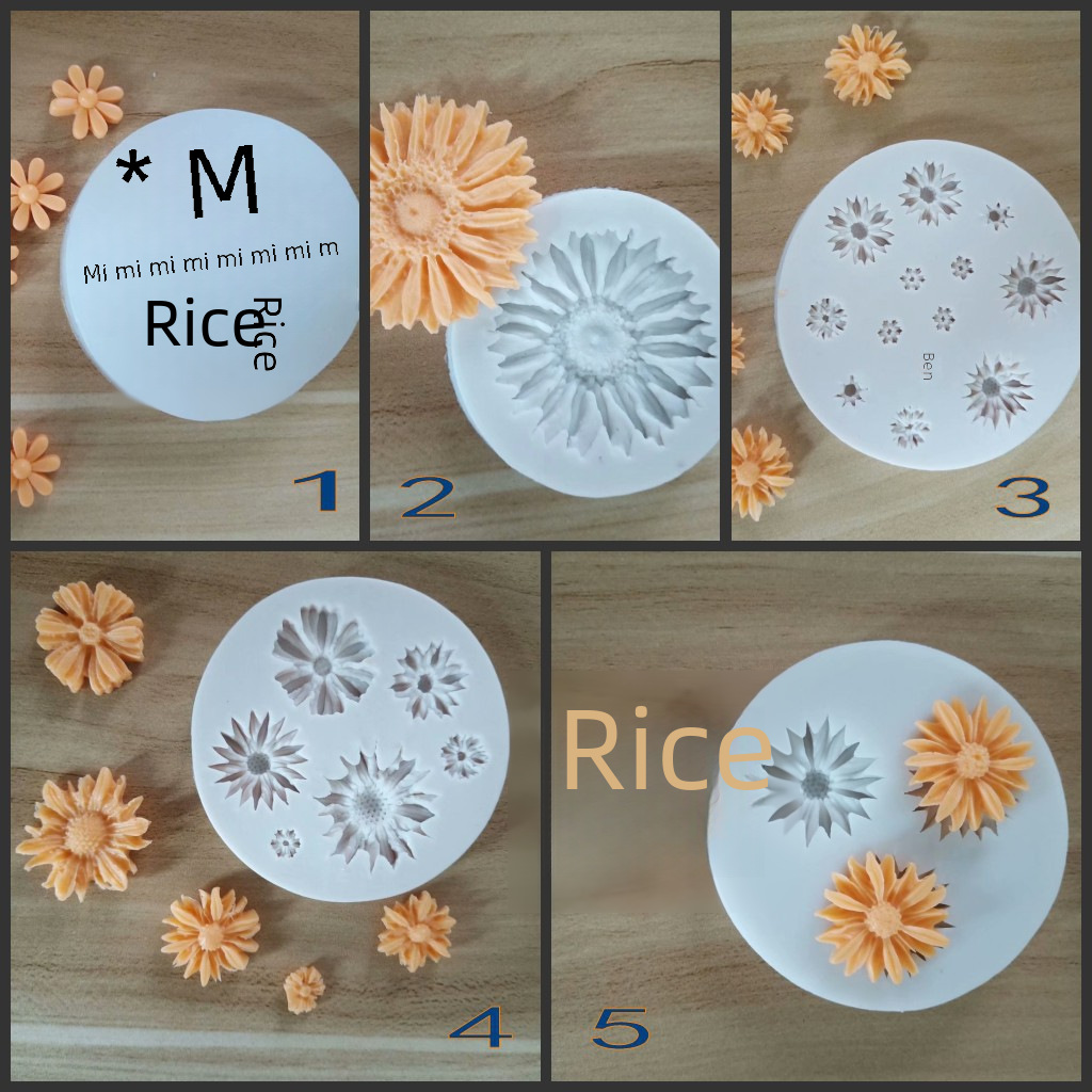 Multiple Chrysanthemum Small Flower Shape Cake Decoration Mold, Fondant Chocolate Liquid Silicone Mold