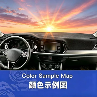 Customized Car Dashboard Mat, Light-Proof Mat, Sun Protection Mat, Polyester Leather, Suede Car Light-Proof Mat, Dashboard Mat (Günəş əleyhinə siperlik) - black-border-left-driving-single-layer-polyester