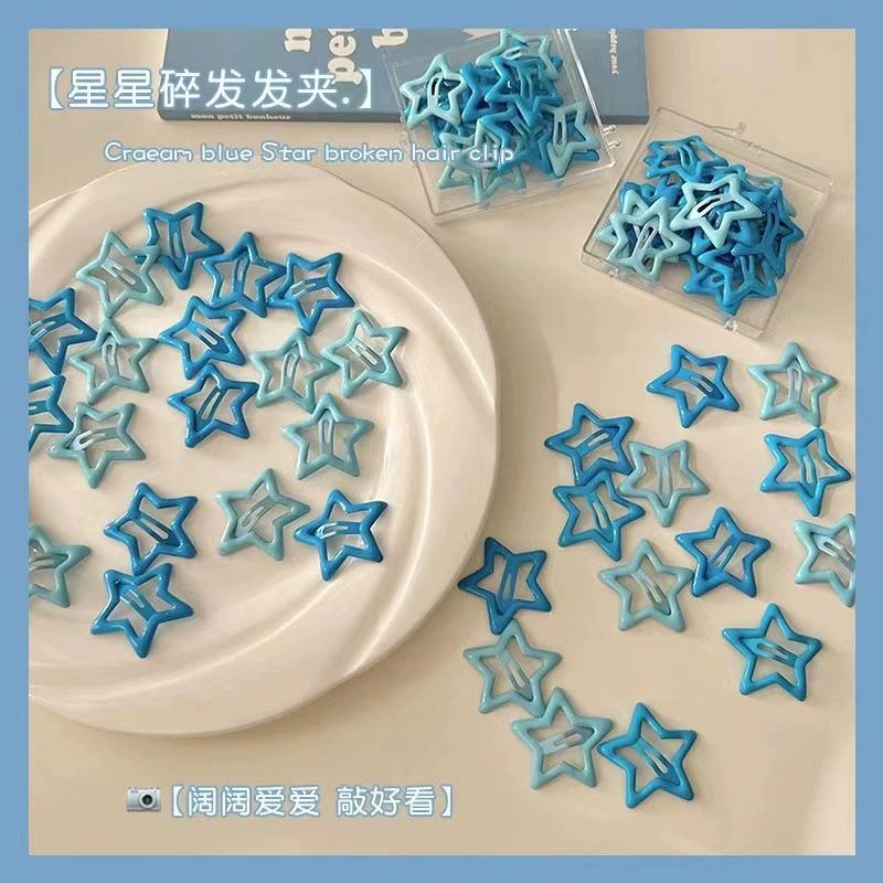 Заколка Hair Clip YK2 цветной стержень звезды, клип-баик бант пентаграмм для девочек, многоцветный 4.6×3.4 см