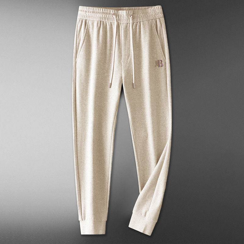 Wei für Männer im Frühling und Herbst, modische bestickte Knöchel-Sporthose, trendige Slim-Fit-Elastikhose für Herren mit kleinem Bein_voghion.com