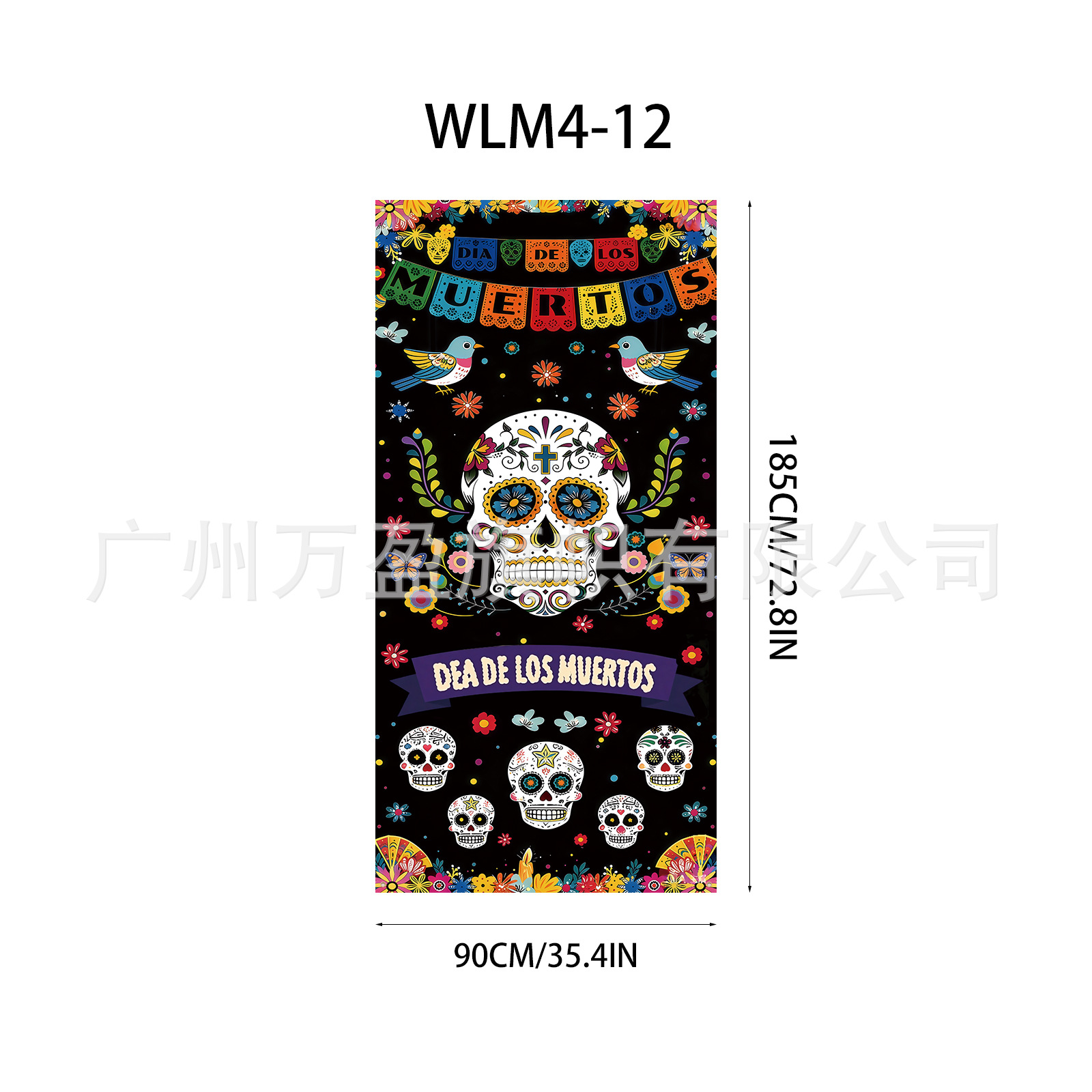 Pancarta Decorativa para Puerta de Poliéster para Día de los Muertos y Fiestas