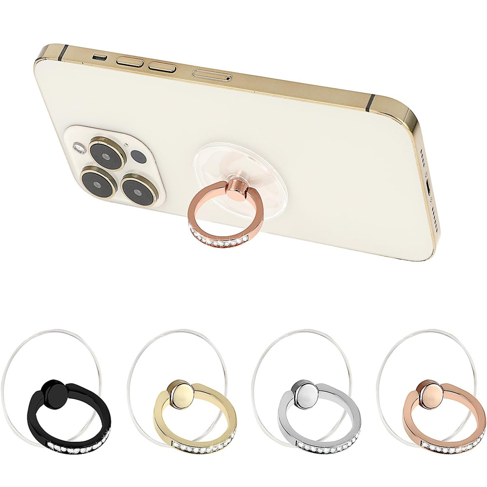 Comercio exterior especialmente para acrílico transparente soporte para teléfono móvil anillo transparente redondo soporte de anillo creativo anillo de metal