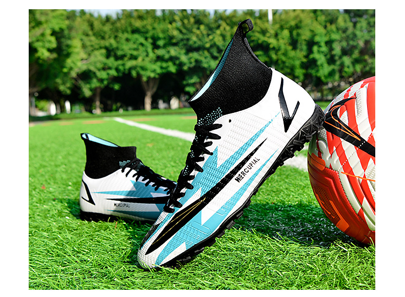 High-Top-Fußballschuhe, fliegende gewebte Socken, Überschuhe, Jungen Mädchen, gebrochener TF-Kunstrasen, AG-Nägel, Wettkampf und_voghion.com