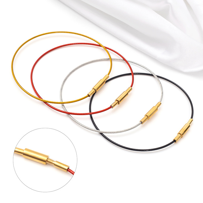 1mm Thin Bracelet Waterproof Steel Wire Twist Buckle Wearable Small Hole Transfer Bead Braided Rope Wholesale 1mm Thin Bracelet Waterproof Steel Wire Twist Buckle Wearable Small Hole Transfer Bead Braided Rope Wholesale