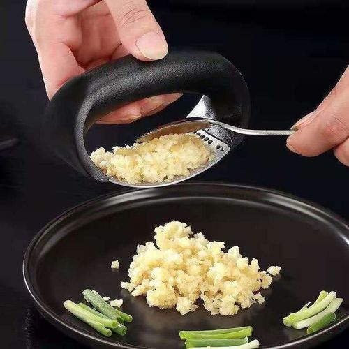 Garlic press, garlic smasher, manual ring garlic peeler, garlic paste maker, stainless steel garlic paste press, garlic press