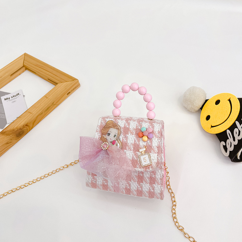 Bolso de los niños de otoño e invierno Nueva Moda Perla Chica bolsa de mensajero linda princesa niña bebé estilo Exterior cambio bolsa de accesorios