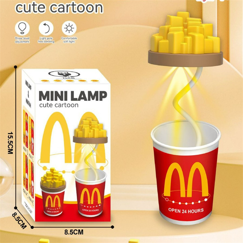 新颖跨境创意小夜灯冰淇淋爆米花可爱摆件台灯儿童生日礼物批发