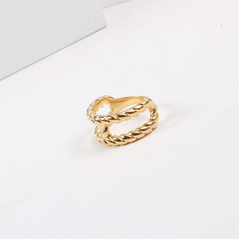 Fashion Geometric Titanium Steel Plating Titanium Steel Rings 1 Piece display picture 2