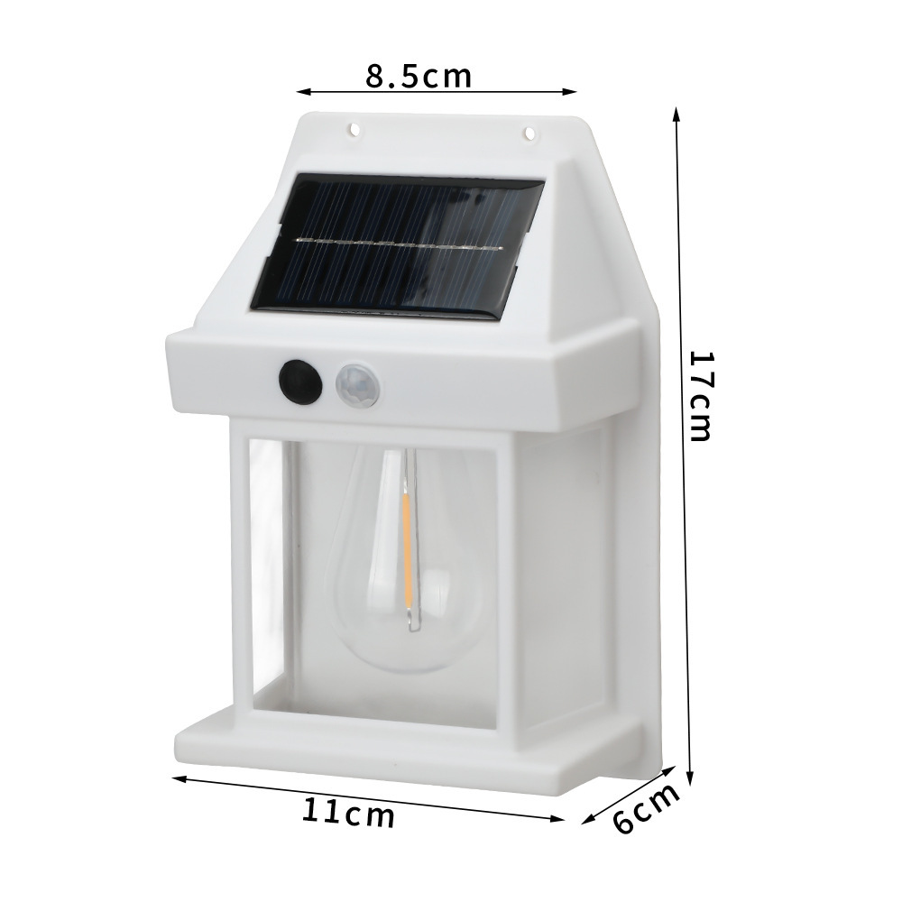 Gran tamaño blanco 888 lámpara de patio de tungsteno solar + caja de colores