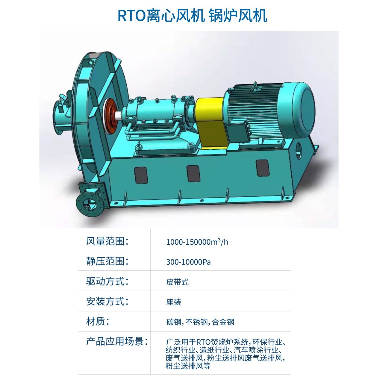 GY4-15№9.8D 30KW 4吨锅炉配套高压引风机 燃煤锅炉配附件