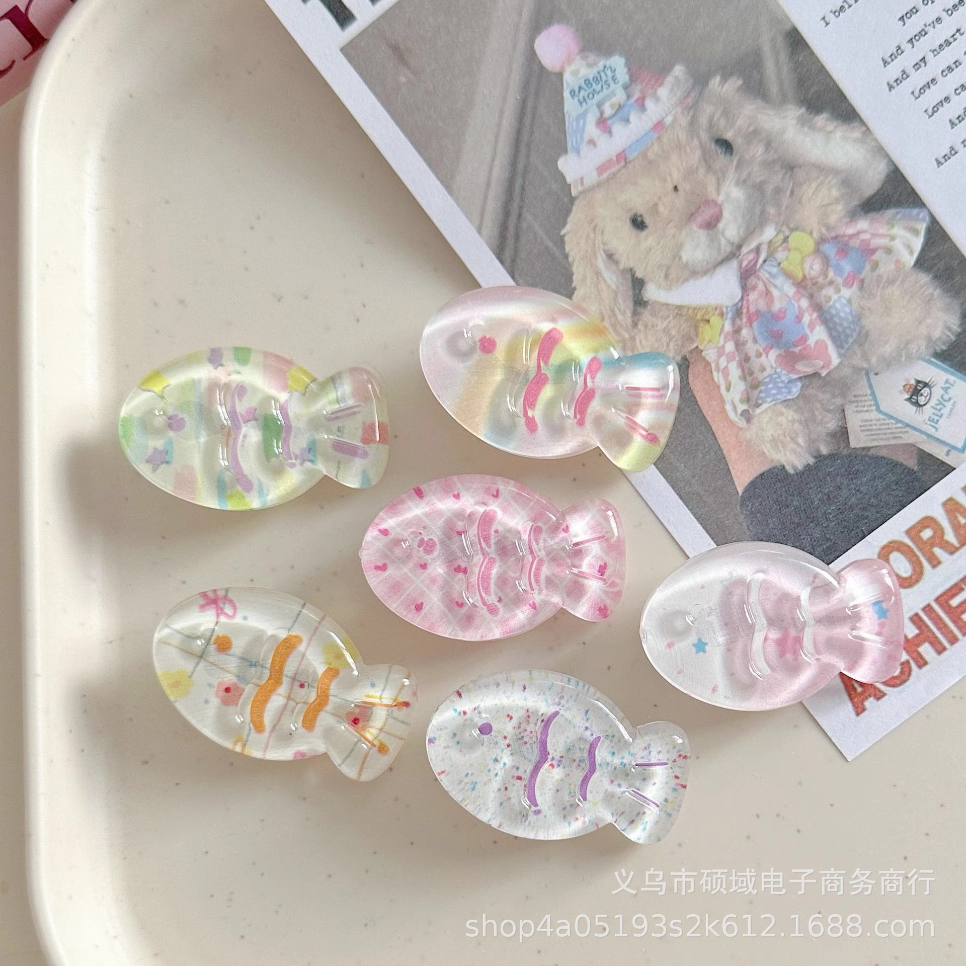 Cartoon cute transparent hairpins