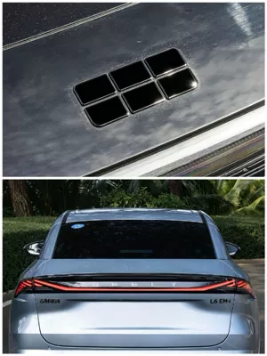 Suitable for Geely Galaxy L6/ Car rear emblem sticker personalized black modification Black Warrior non-destructive installation (Car logo) - covered-model-front-label-glossy-black