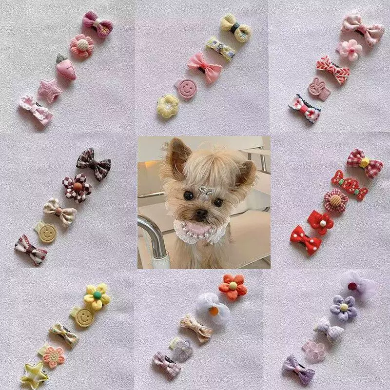 Заколка для волос для домашних животных, зажим для собаки BB, аксессуар для волос Тедди, голова кошки, цветок, летняя заколка, аксессуар для померанского шпица, заколка для волос в европейском стиле.