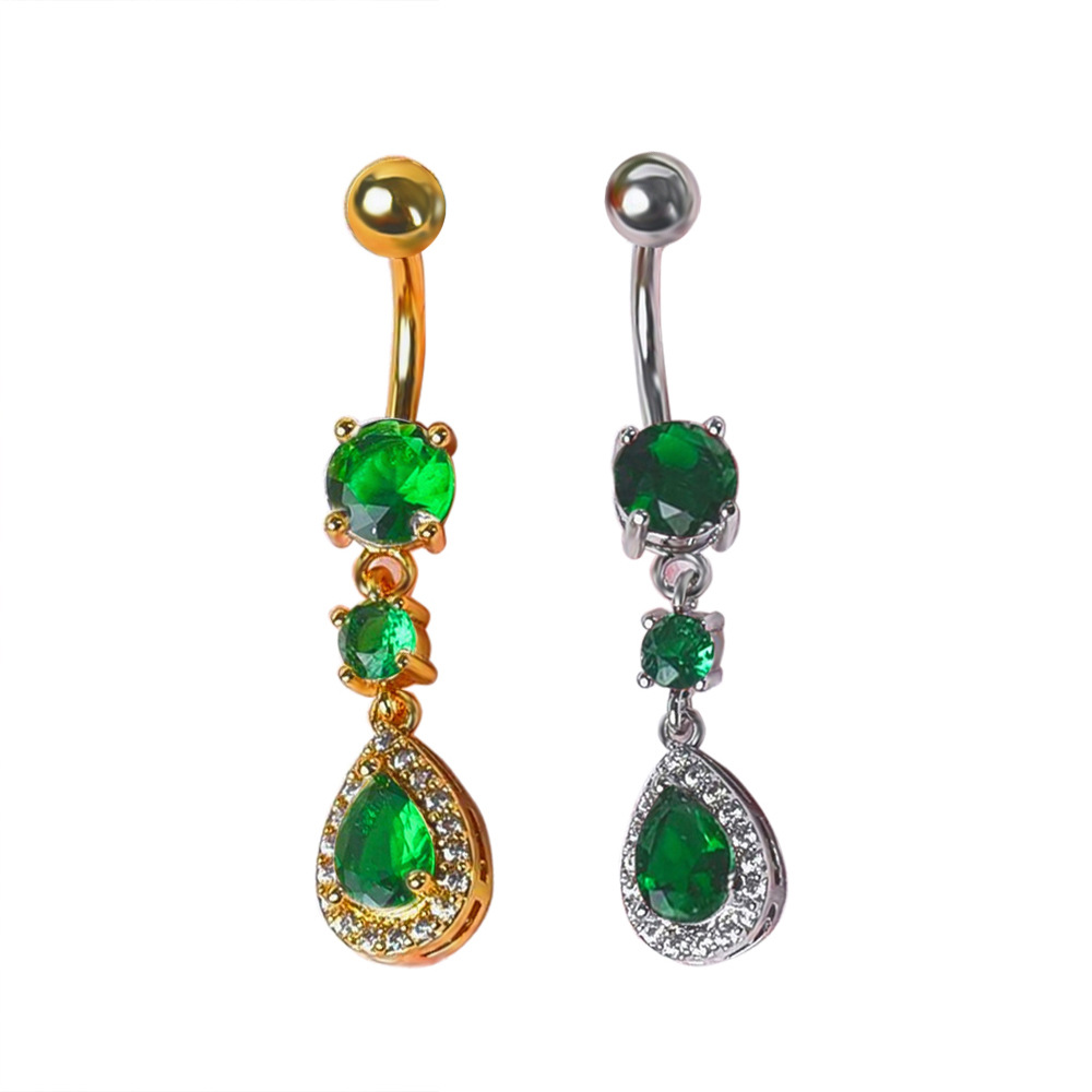 Piercing all'ombelico con goccia d'acqua in zircone europeo e americano, selezione premium disponibile in magazzino_voghion.com