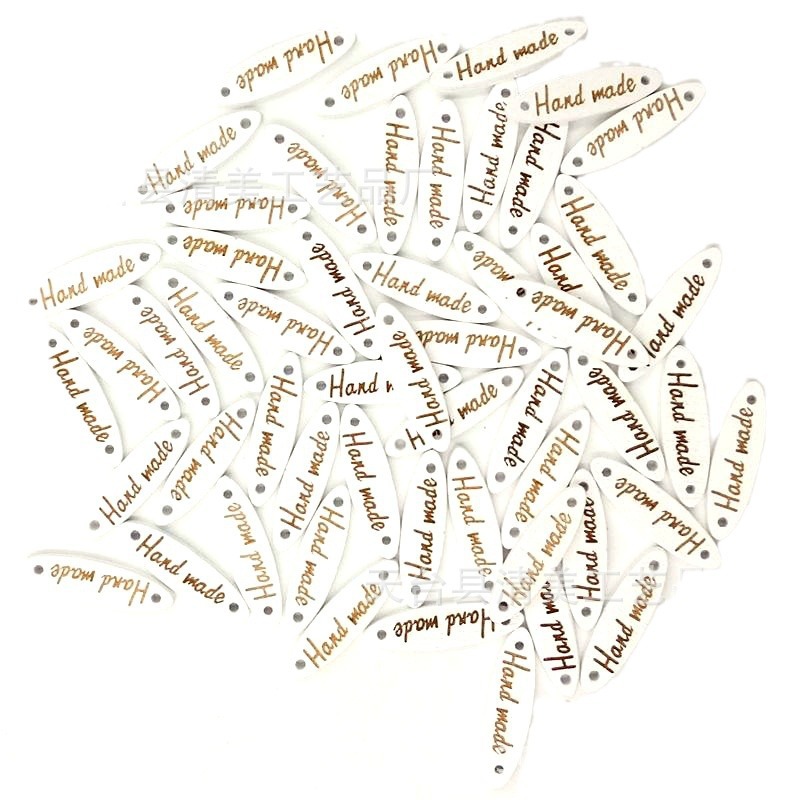 Color de madera señaló signo botón decorativo natural marcado láser señaló madera 100 unidades un paquete