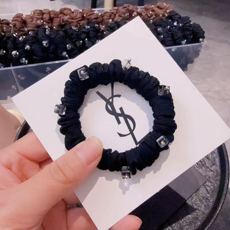 韩版冰丝面膜重工水晶质感舒适发圈头绳百搭丸子头高马尾皮筋发饰|undefined