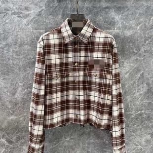 Autumn and Winter New Vintage Plaid Shirt Women's Loose Casual All-match Long-sleeved Top Jacket Girl's Workwear Pocket