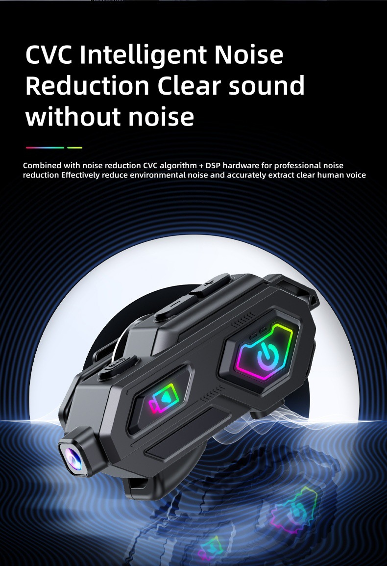 Cross-border new motorcycle helmet Bluetooth headset 600m intercom HD video and photo all-in-one with long battery life