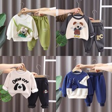 儿童卫衣套装秋冬季2025新款洋气宝宝酷帅衣服男童秋款韩版两件套