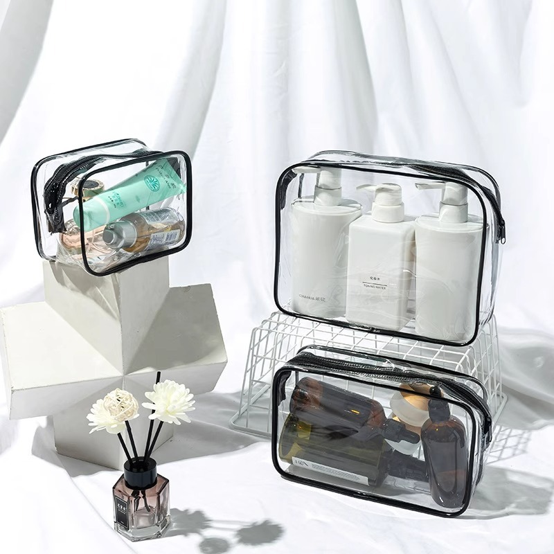 K-Style Thickeneded Pvc Cosmetic Bag Large Capacity Cosmetics Bag Travel Dustproof and Waterproof Toiletry Bag Cosmetics Cosmetics Bag