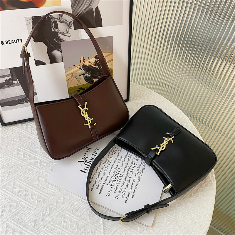 Trendy Cross-Border New Fashion Baguette Bag for Women, High-Quality Solid Color Popular Crossbody Shoulder Underarm Bag