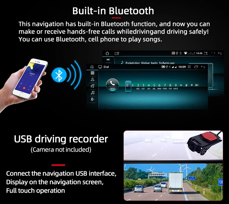 Suitable for Mercedes-Benz C200/Glc300/Glk/Gla/E260/A-Class Central Control Display Large-Screen Navigation All-In-One Machine