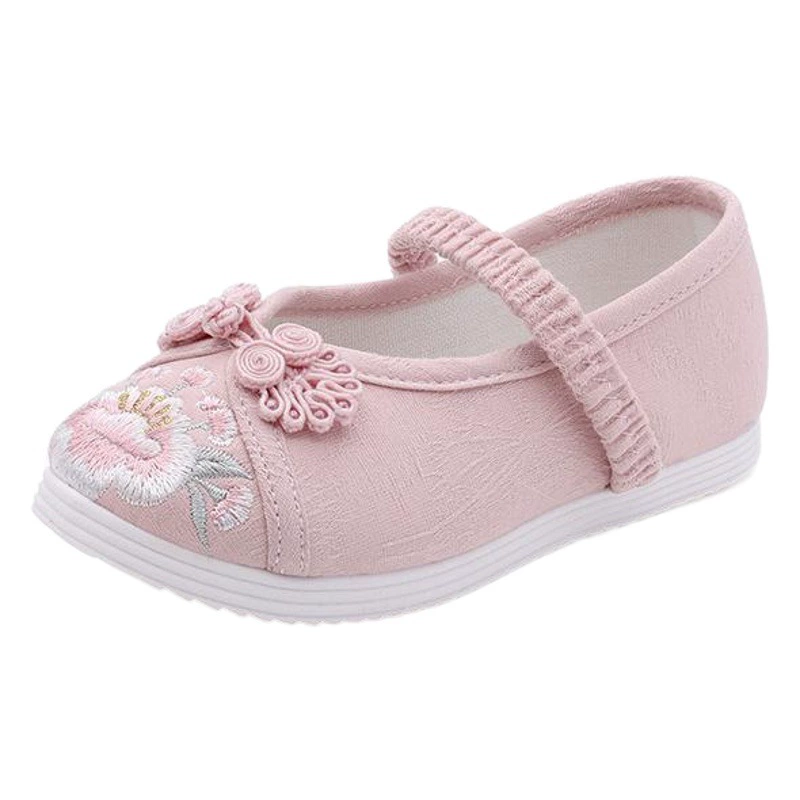 Обувь с вышивкой ханьфу для девочек, старая Пекинская детская Тканевая обувь ручной работы, этнический стиль, старинный костюм, Студенческая танцевальная обувь, белые туфли