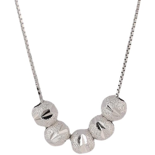 Copper Five Blessings Necklace Women's  New Trendy Titanium Steel Colorless Transfer Beads Light Luxurious Clavicle Chain
