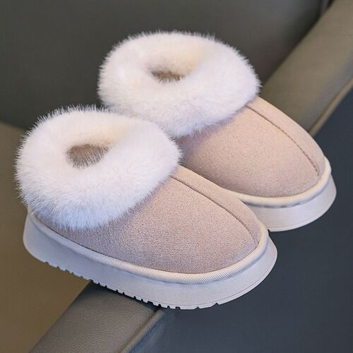 Children's snow boots, cotton shoes, cotton slippers, bags and heels, autumn and winter new style indoor and outdoor fluffy shoes for small, medium and small children