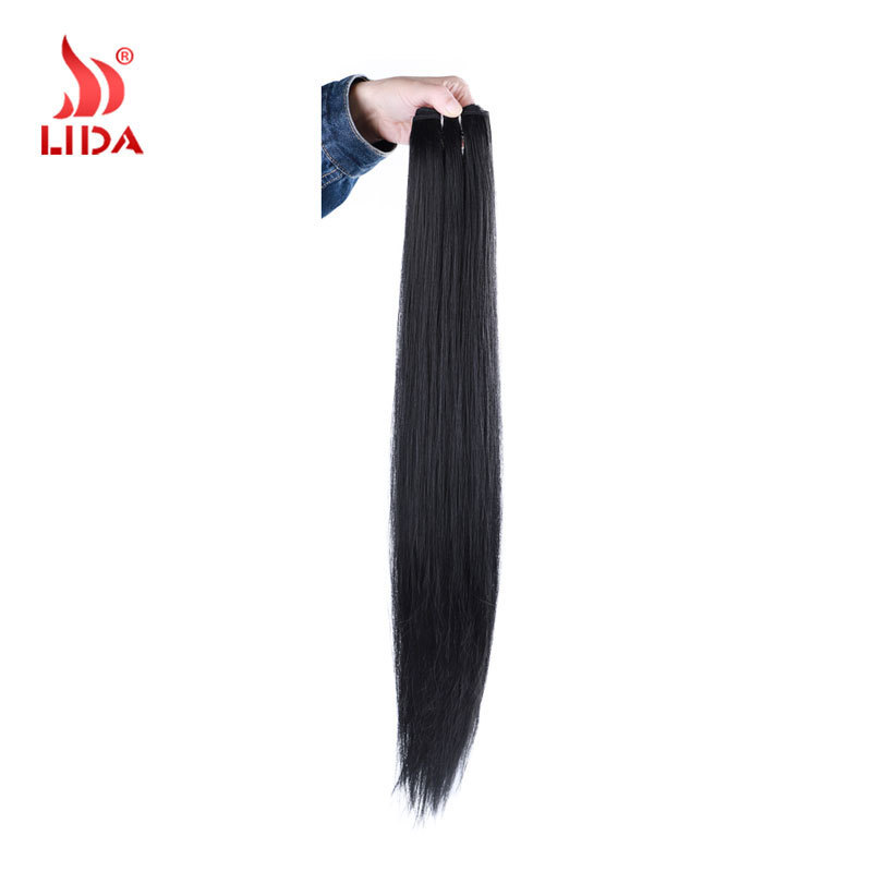 AliExpress wig European and American African chemical fiber hair curtain high temperature silk long straight hair straight hair factory wholesale