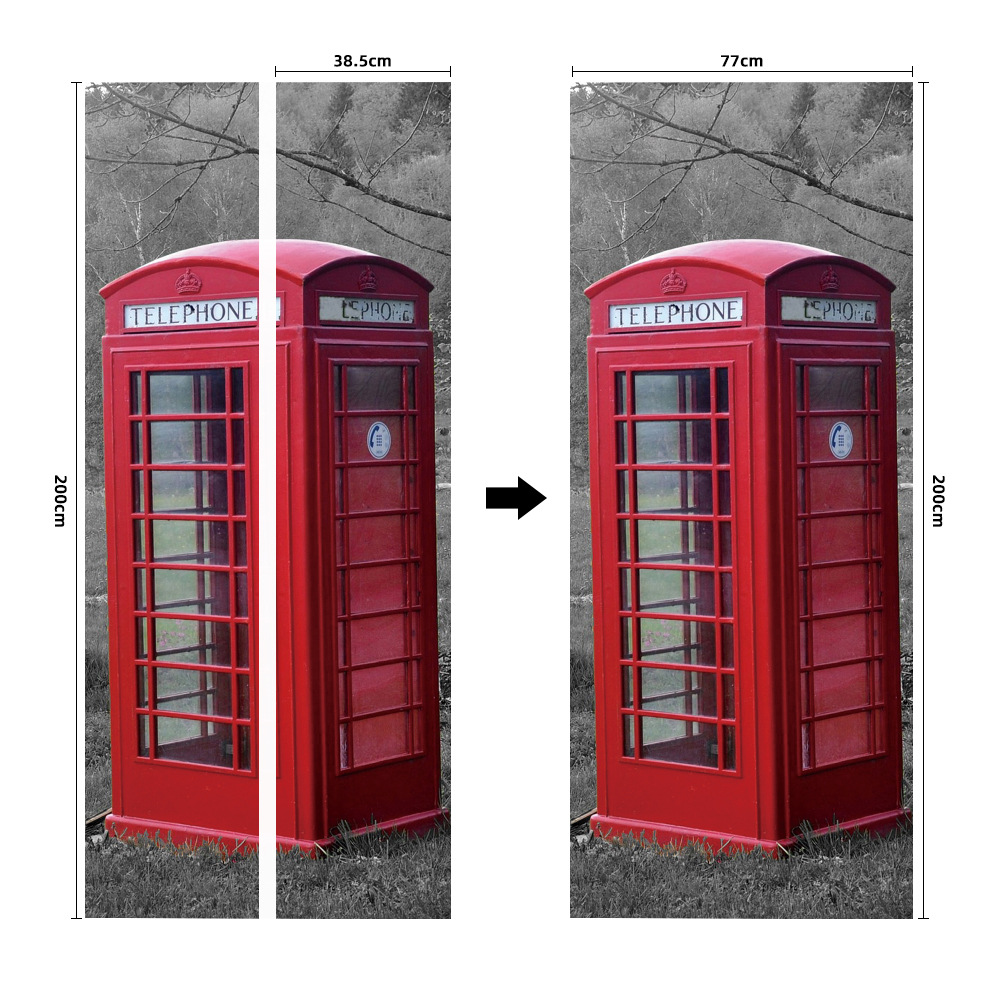 Pegatinas para puertas 3D respetuosas con el medio ambiente, autoadhesivos, fabricantes de origen al por mayor, patrones populares transfronterizos de alta definición, adhesivos para puertas impermeables, a prueba de aceite y antiincrustantes