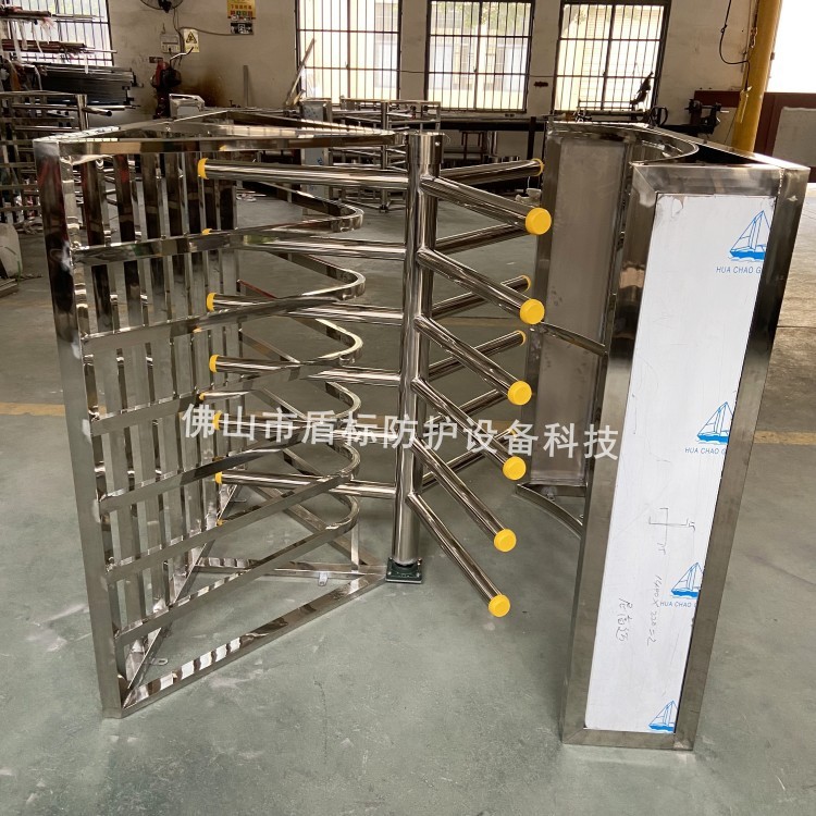 盾标防护车站单向旋转梳状半高矩形门 不锈钢进出口十字栅栏转闸