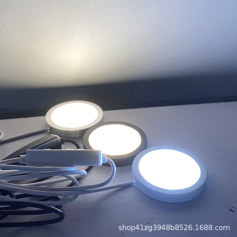 Venta directa de fábrica ultrafino 8mm luz de gabinete enchufe USB 5V montaje en la pantalla LED downlight vitrina estantería interruptor de luz