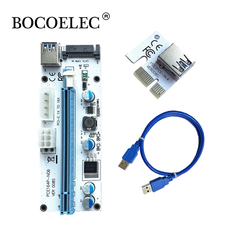 PCI-E显卡延长线转接线 USB3.0转接卡PCIE-1X转16X VER008S