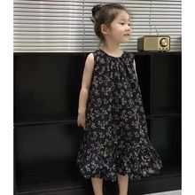 韩国童装女童连衣裙女中小童洋气宝宝韩版网红夏装儿童碎花背心裙
